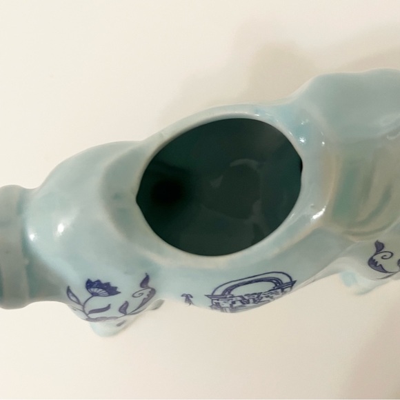 Vintage Blue Cow Creamer Pennsylvania Liberty Bell Delft Japan Spin Original - Picture 9 of 16